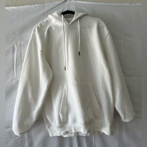 Zara Men's White hoodie.